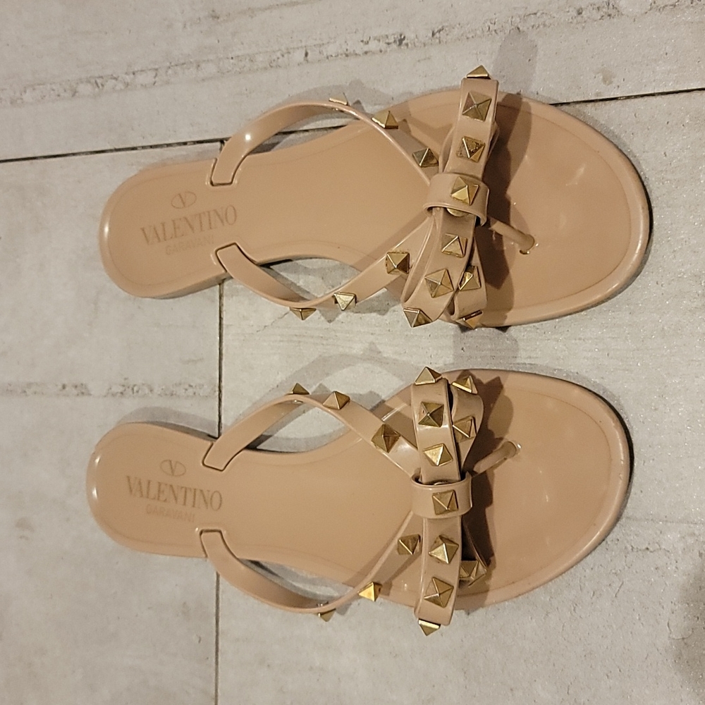 Valentino rock stud slippers gently used